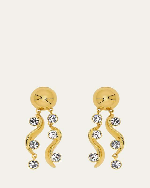 Crystal Multi Wave Drop Earrings